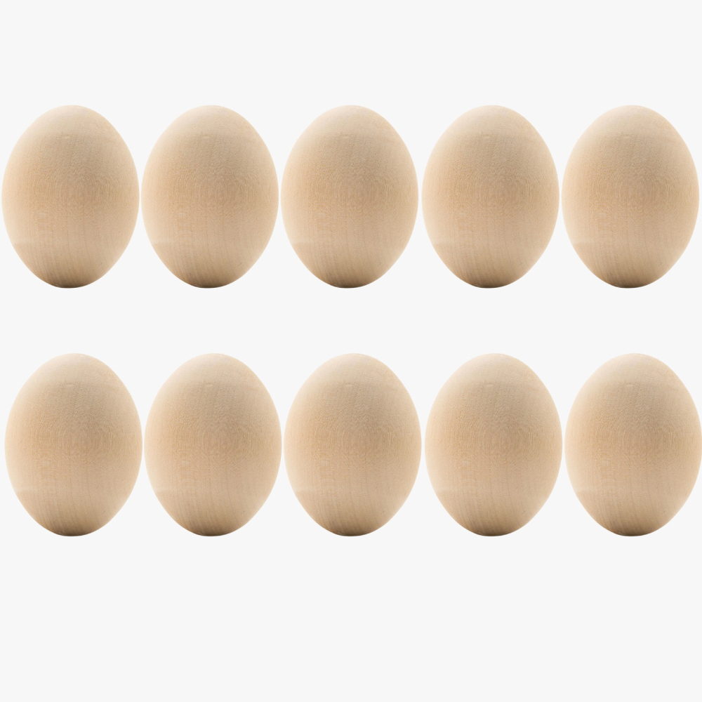Ou din lemn, natur ⭐ Set 10 Oua Paste, de lemn, nepictate [5]