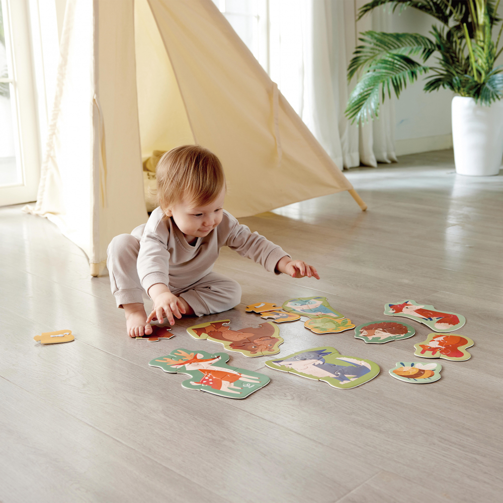 Set 10 puzzle-uri pentru copii cu prietenii padurii (18-36 luni) [3]