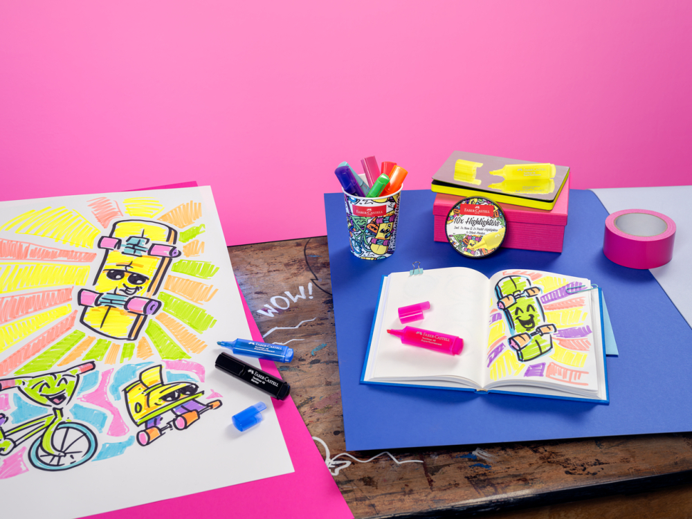 Set 10 textmarkere superfluorescente editie speciala cutie inghetata faber-castell [3]