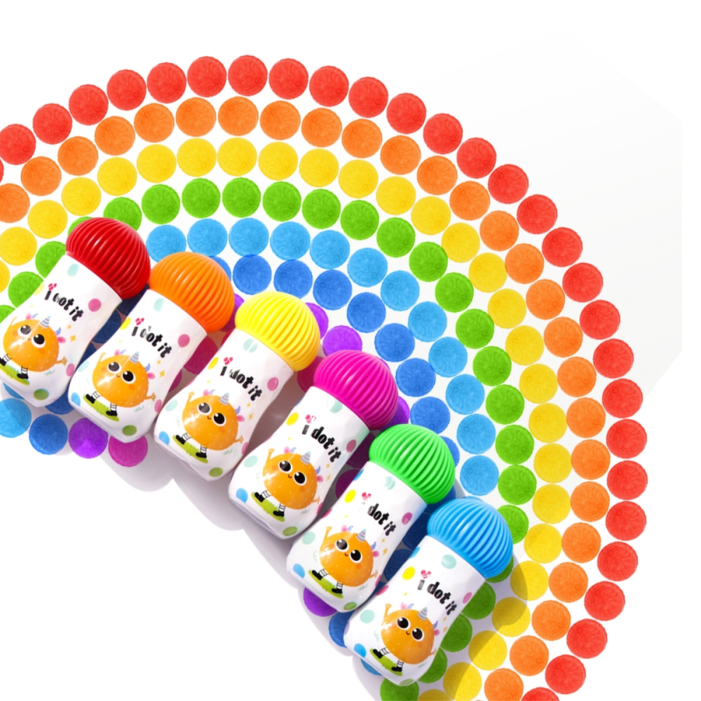 Set 12 Carioci Superdots Lavabile, 25ml, Varf 18mm, Art Markers, Carduri de Colorat Incluse [5]