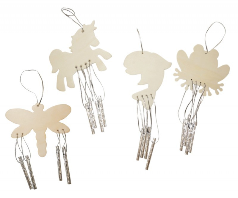 Set 12 clopotei de vant din lemn de decorat - Playbox [1]
