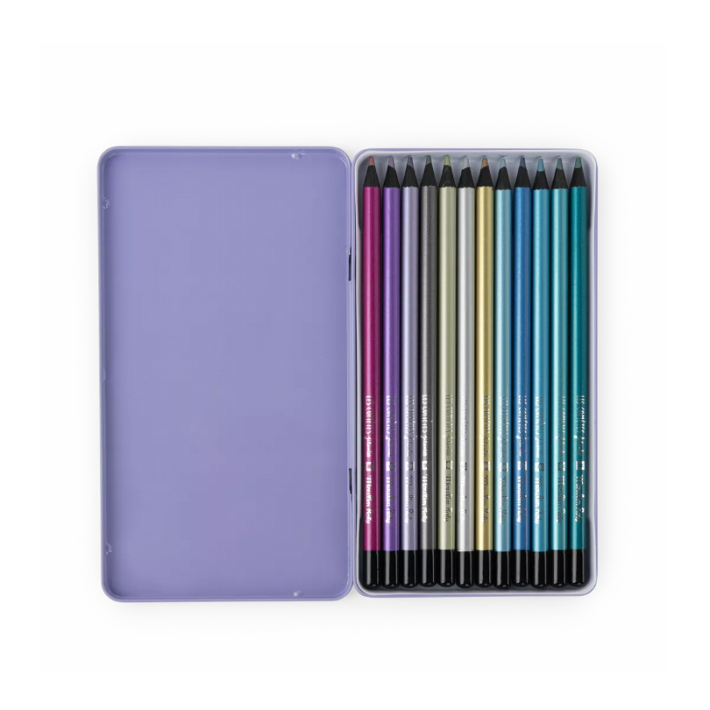 Set 12 creioane colorate metalice, Moulin Roty pentru Baiat, Fata varsta 3 - 6, 6 - 9, 9+ [2]