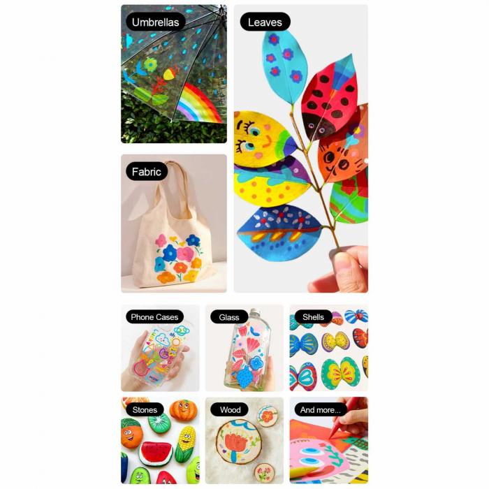 Markere si Carioci cu Vopsea Acrilica, Set 12 Culori - Micostore.ro [8]
