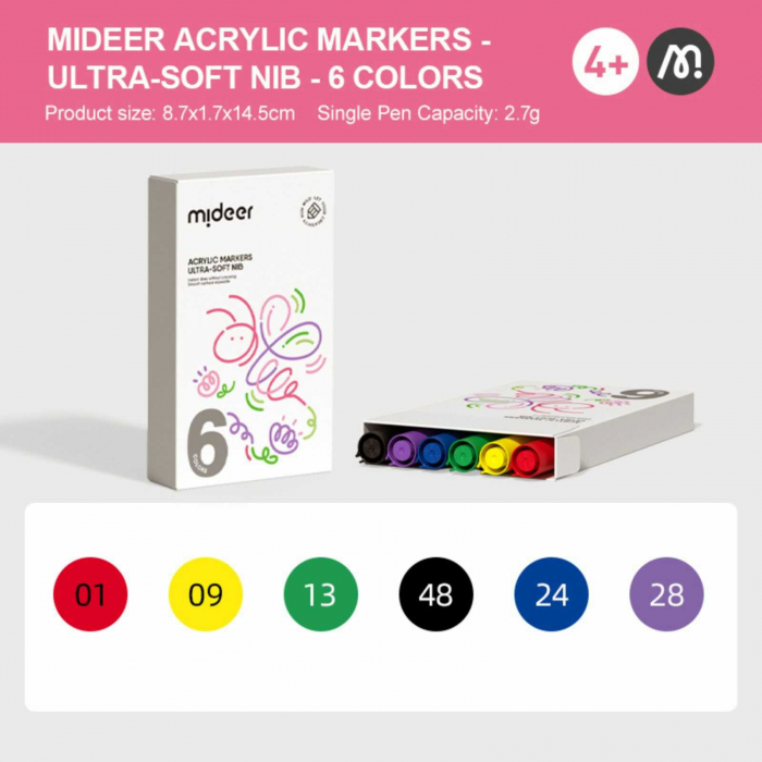 Markere si Carioci cu Vopsea Acrilica, Set 6 Culori - Micostore.ro [5]