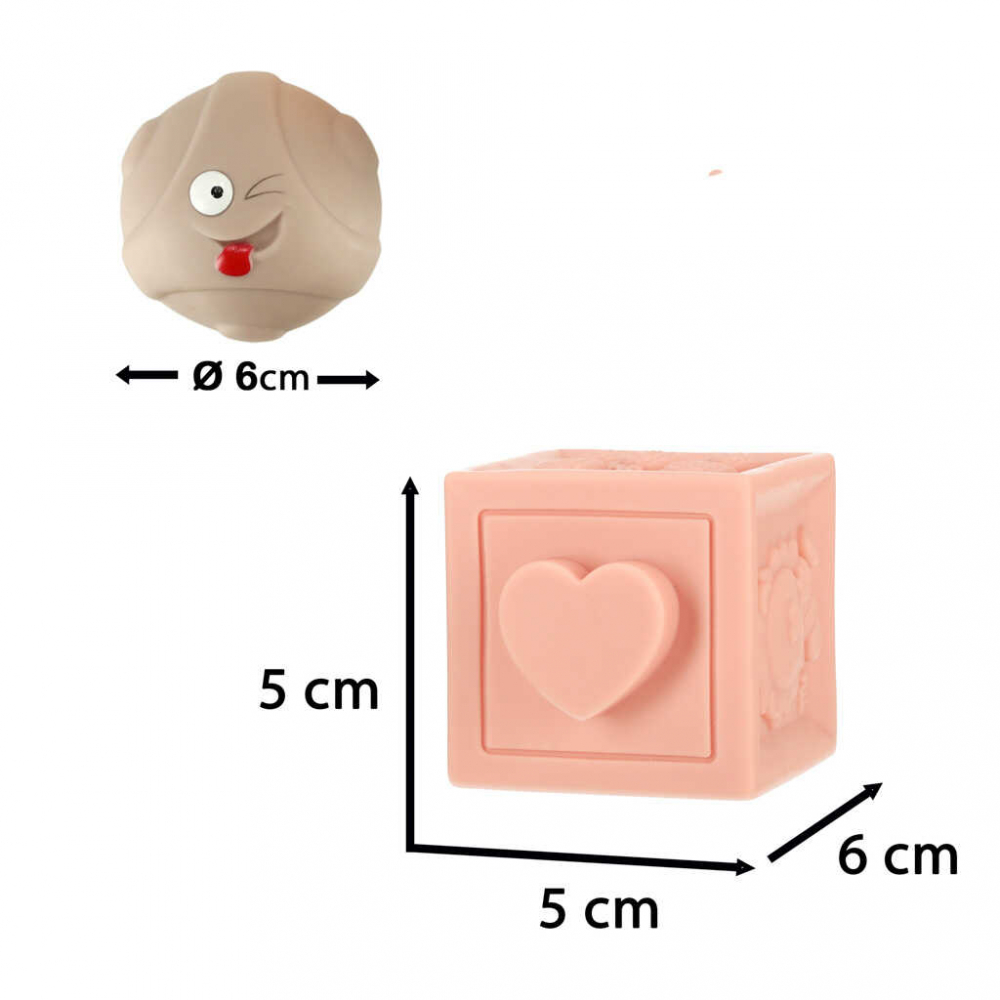 Cuburi si Bile Senzoriale din Silicon pentru Bebelusi, Set 15 Piese, Texturi si Cifre [6]