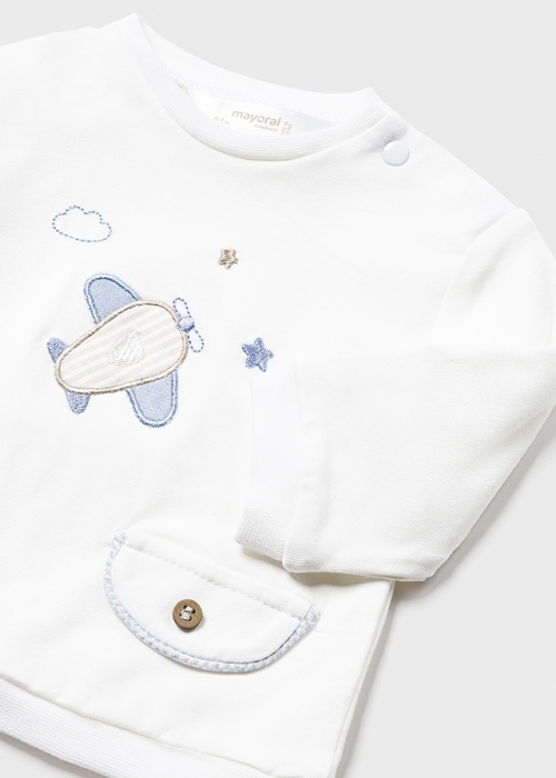 Set 2 piese, bluza cu maneca lunga si pantaloni, Avion Brodat [4]