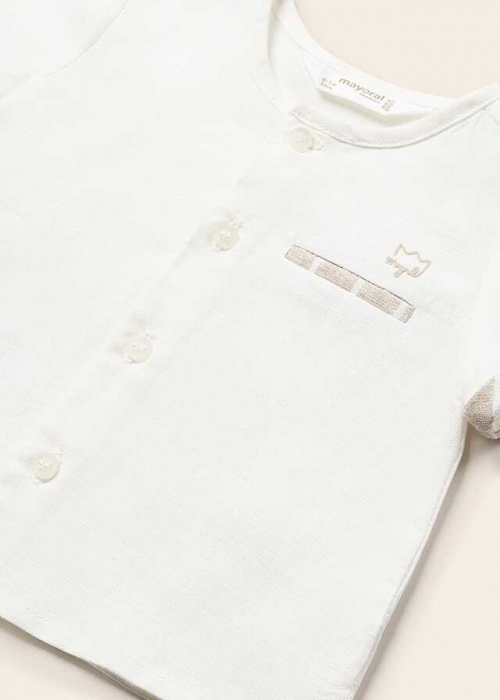 Set Camasa si Pantaloni Scurti de In si Bumbac, Bebelusi [2]