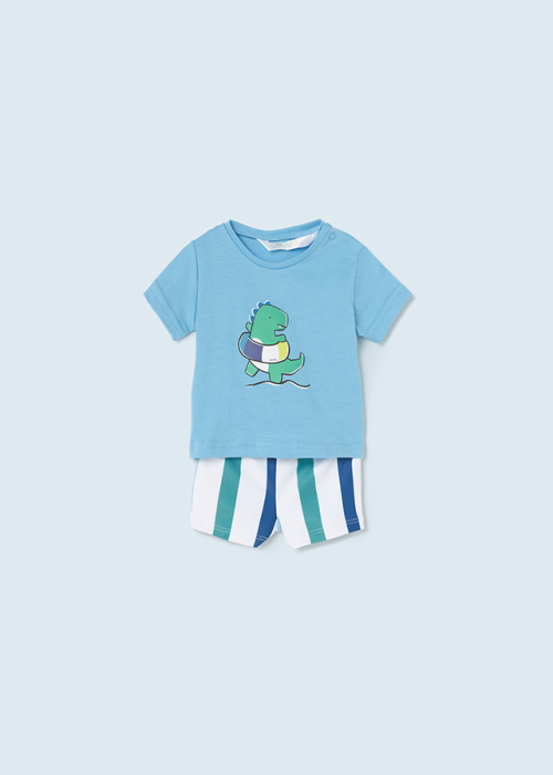 Set de baie bebelusi, tricou si pantaloni de plaja, Dinozaur Maui [3]