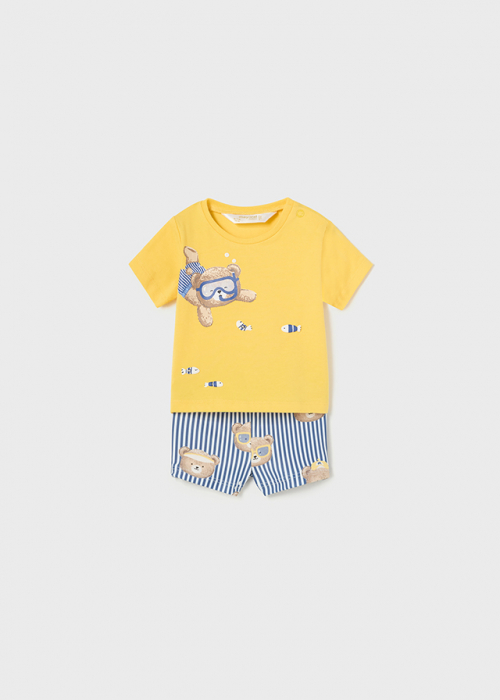 Set de baie bebelusi, tricou si pantaloni de plaja, Pineapple [2]
