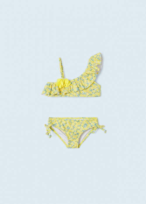 Set 2 piese, Top costum de baie si chilotei, bikini fetite, Floral [3]