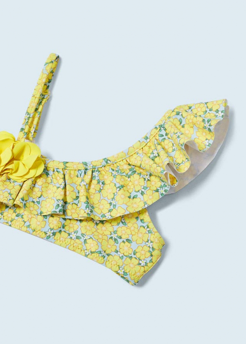 Set 2 piese, Top costum de baie si chilotei, bikini fetite, Floral [5]