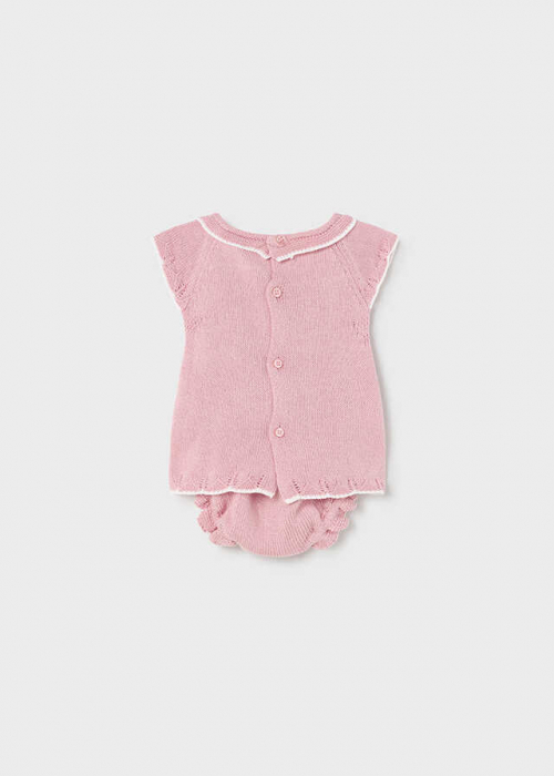 Set 2 piese tricou si chiloti pantaloni scurti, Roz, Fetite, 0-18 Luni [4]