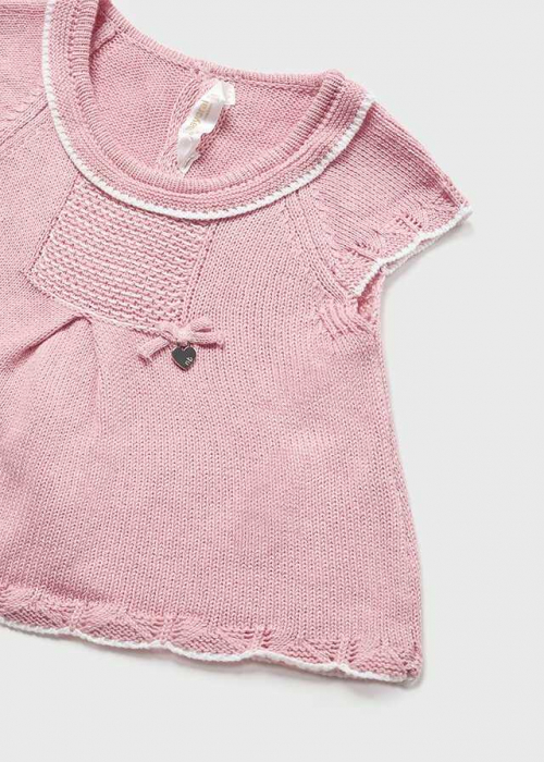Set 2 piese tricou si chiloti pantaloni scurti, Roz, Fetite, 0-18 Luni [2]
