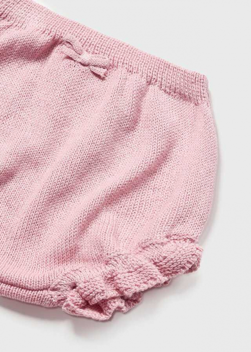 Set 2 piese tricou si chiloti pantaloni scurti, Roz, Fetite, 0-18 Luni [3]