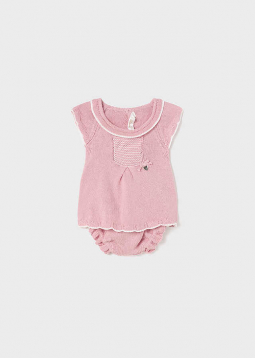 Set 2 piese tricou si chiloti pantaloni scurti, Roz, Fetite, 0-18 Luni [6]