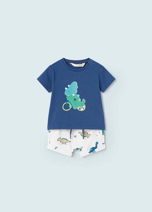 Set Tricou si Pantaloni Scurti,Dinozauri,Bumbac,Baieti 0-18 Luni [5]