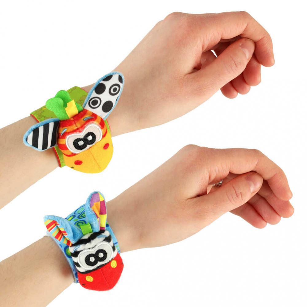Set 2 Sosete si 2 Bratari Zornaitoare Bebelusi – Animale Vesele, 0+ Luni [4]