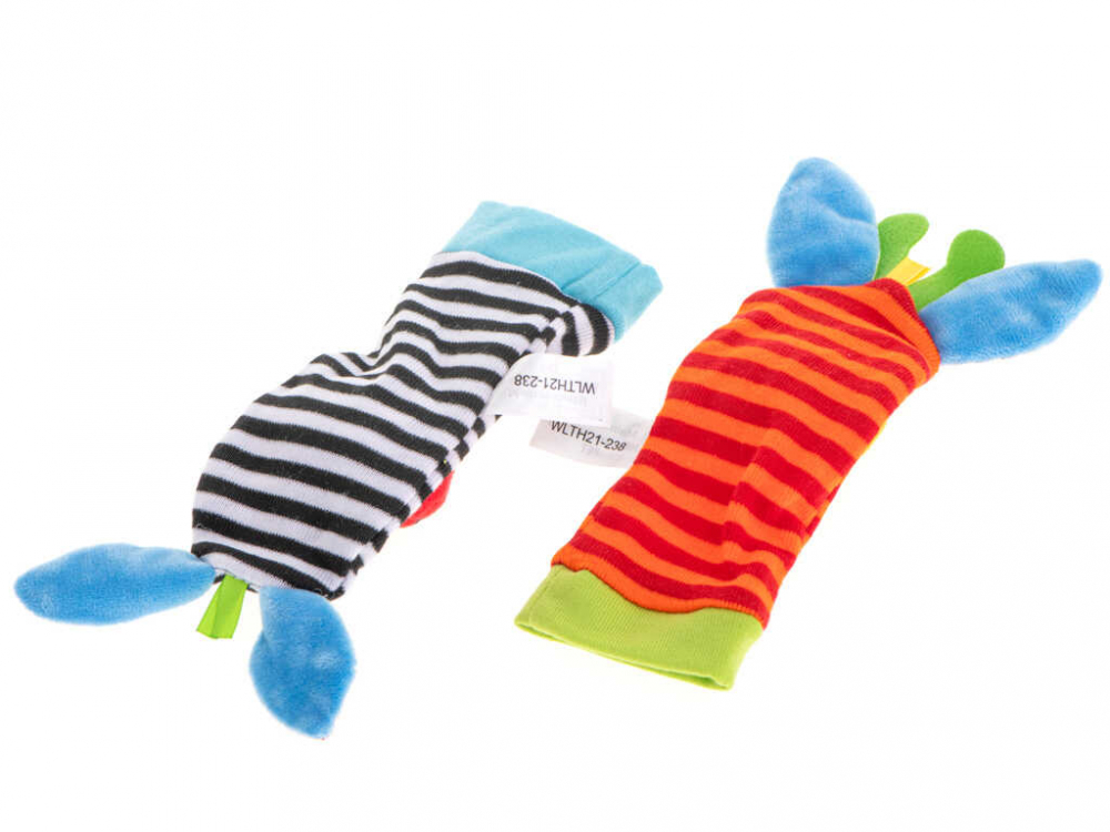 Set 2 Sosete si 2 Bratari Zornaitoare Bebelusi – Animale Vesele, 0+ Luni [5]