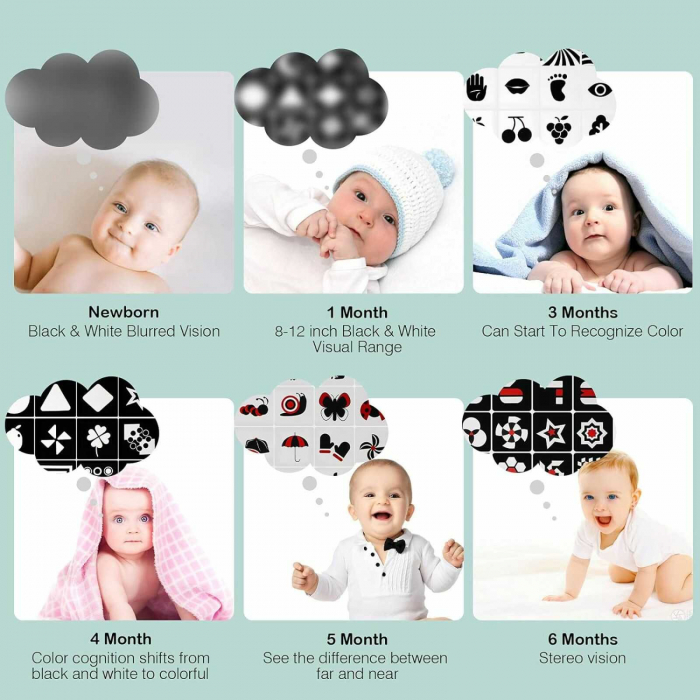 Cartonase educative pentru bebelusi, alb-negru, 0 luni+ [3]