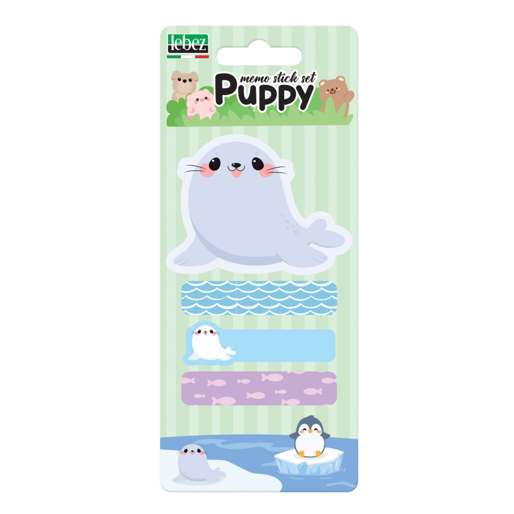 Set 20 memostick in forme si 60 semne de carte Puppy din hartie, 6 modele (96 blistere/display) [6]