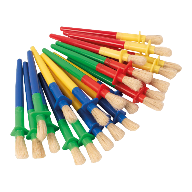 Set 24 de pensule groase, maner cu protectie, pentru copii mici [1]