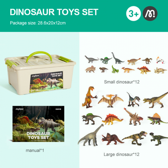 Set 24 dinozauri de jucarie, figurine pentru copii [6]