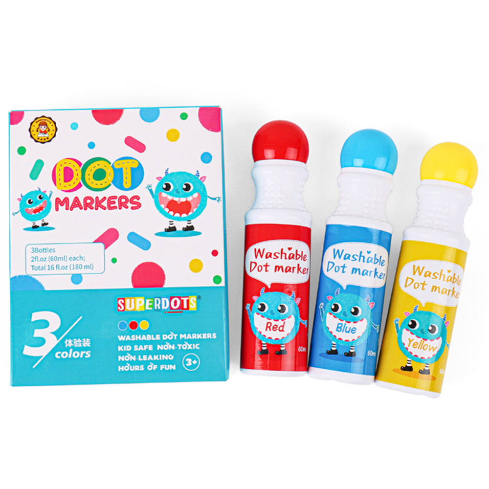 Set 3 Carioci Superdots Marker 60ml, Varf din Burete, Pictura Early Learning, Varsta 5 Ani+ [2]