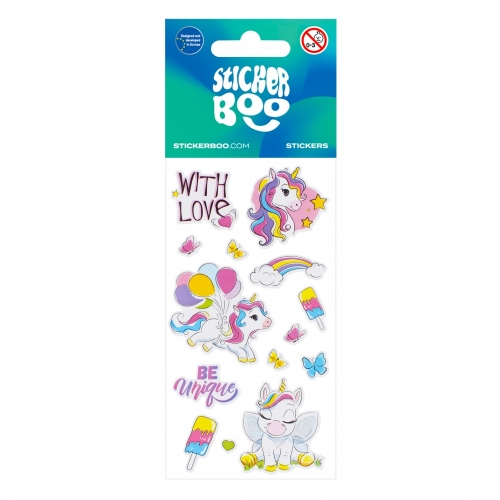 Stickere cu unicorni, 3 folii,  ideale pentru decorarea rucsacurilor, caietelor, desenelor [2]