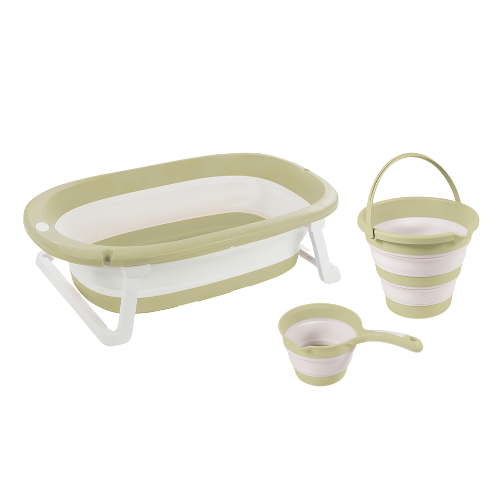 Set 3 in 1 cu cadita pliabila - Verde eco [1]
