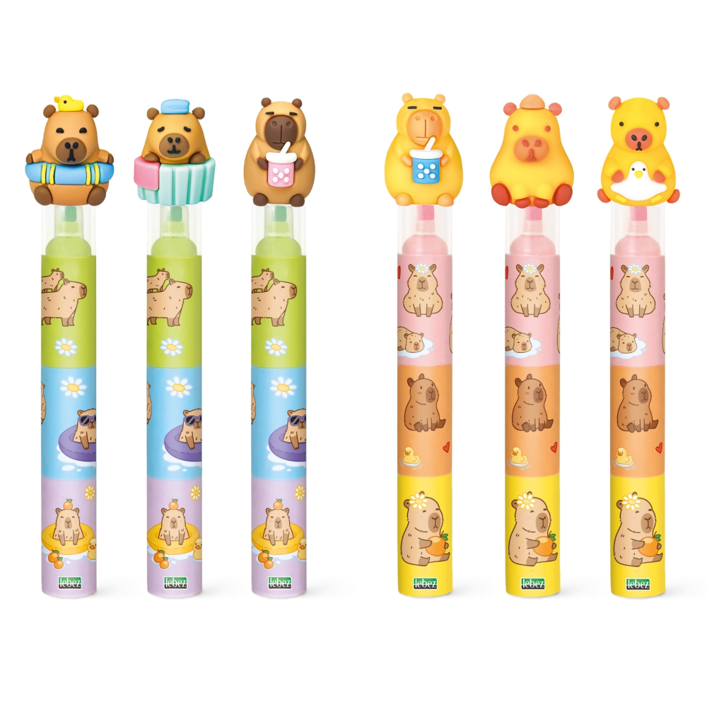 Set 3 mini evidentiatori BeCappy Capibara – in 3 culori pastelate, pret/1 buc [2]
