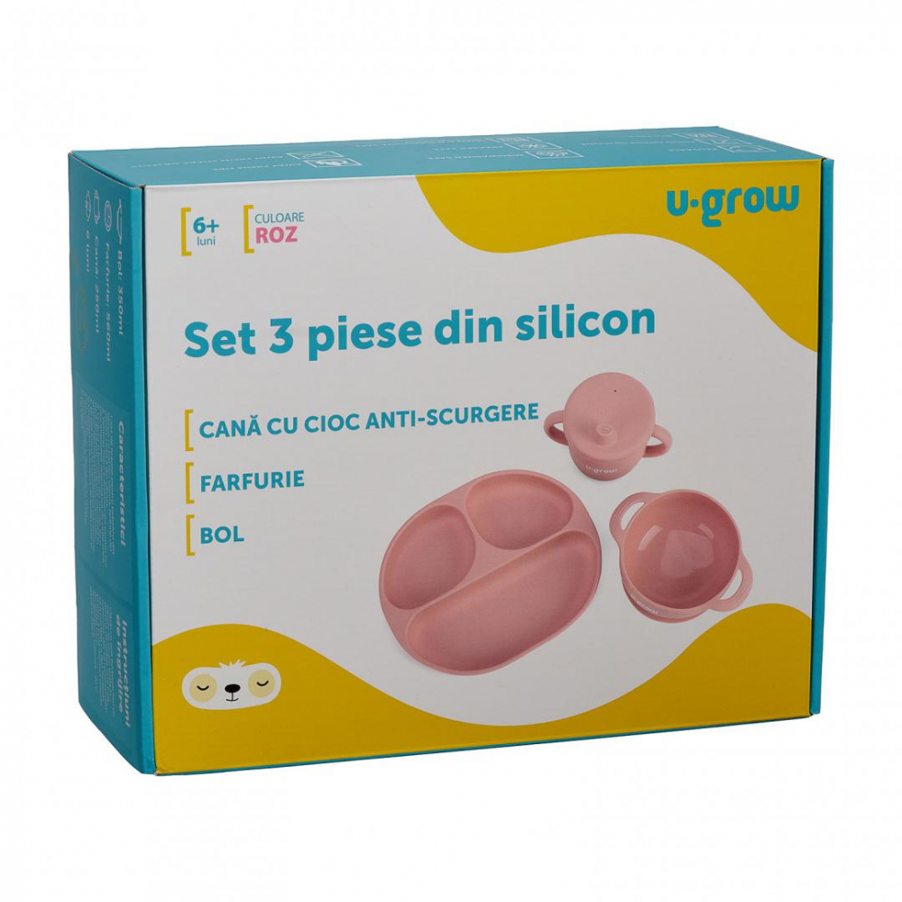 Set 3 piese silicon, roz [7]