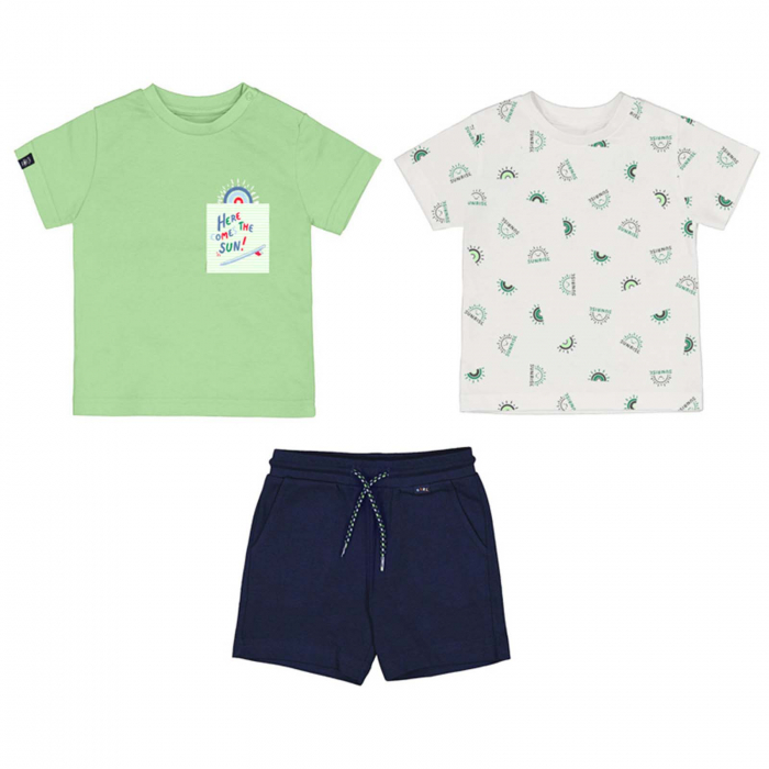 Set 3 piese, tricouri cu maneca scurta si bermude, Melon [2]