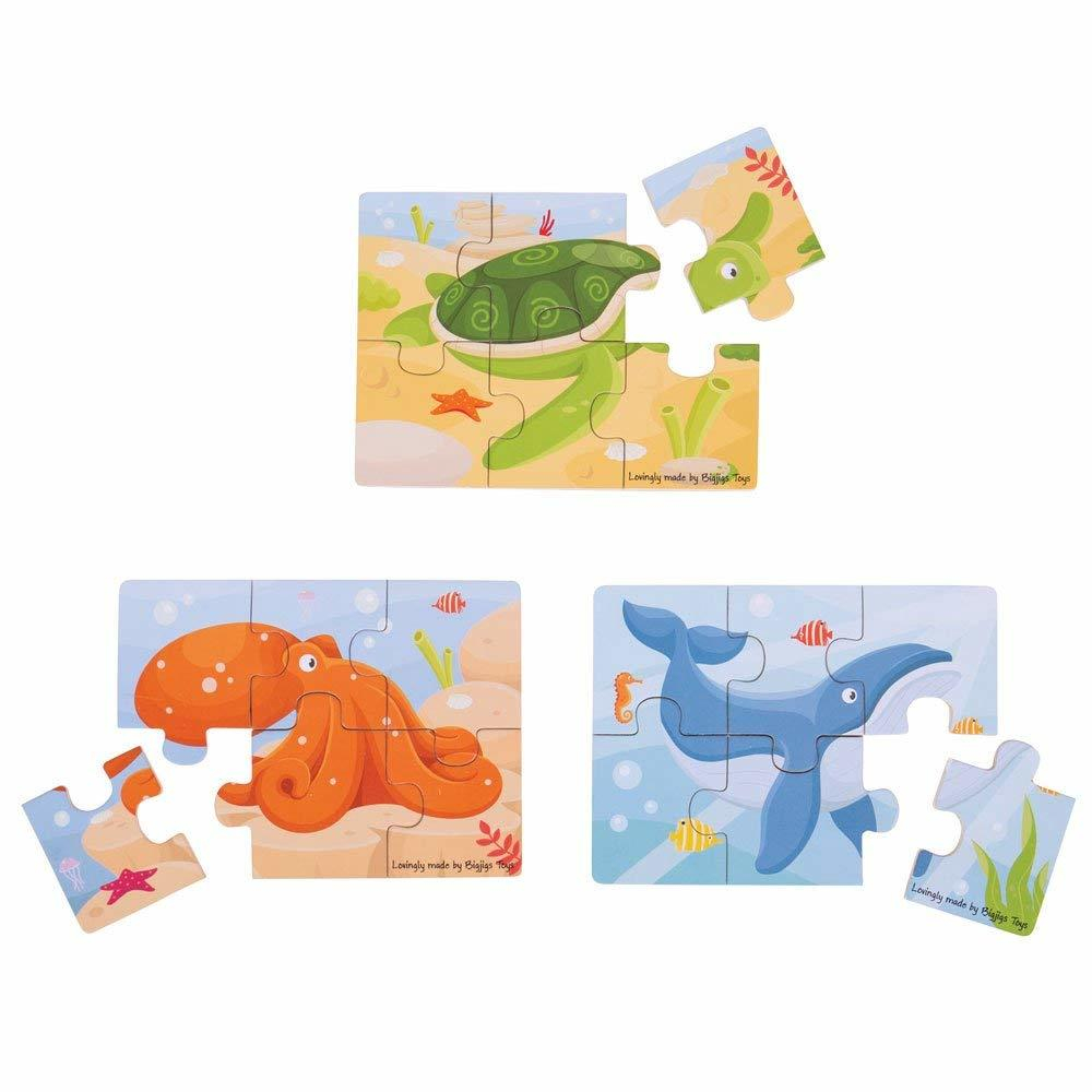 Set 3 puzzle din lemn - Lumea acvatica [3]