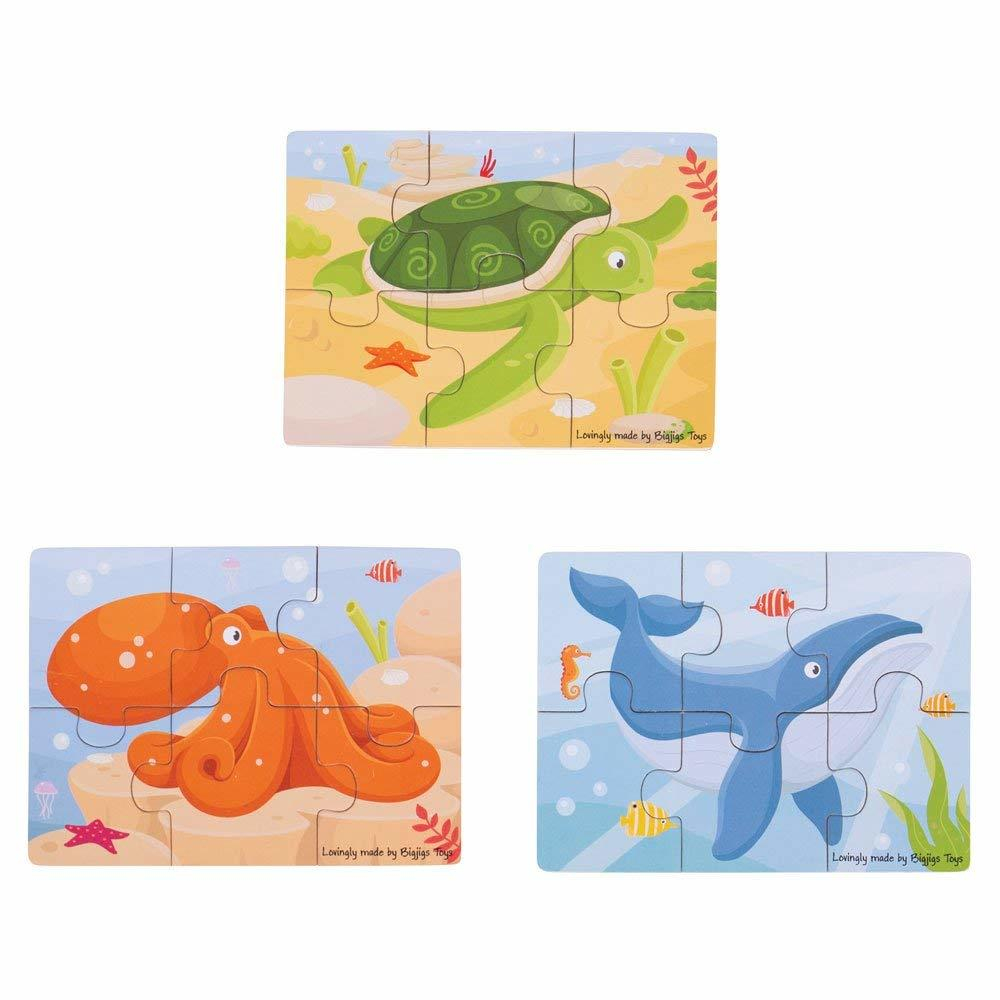 Set 3 puzzle din lemn - Lumea acvatica [1]