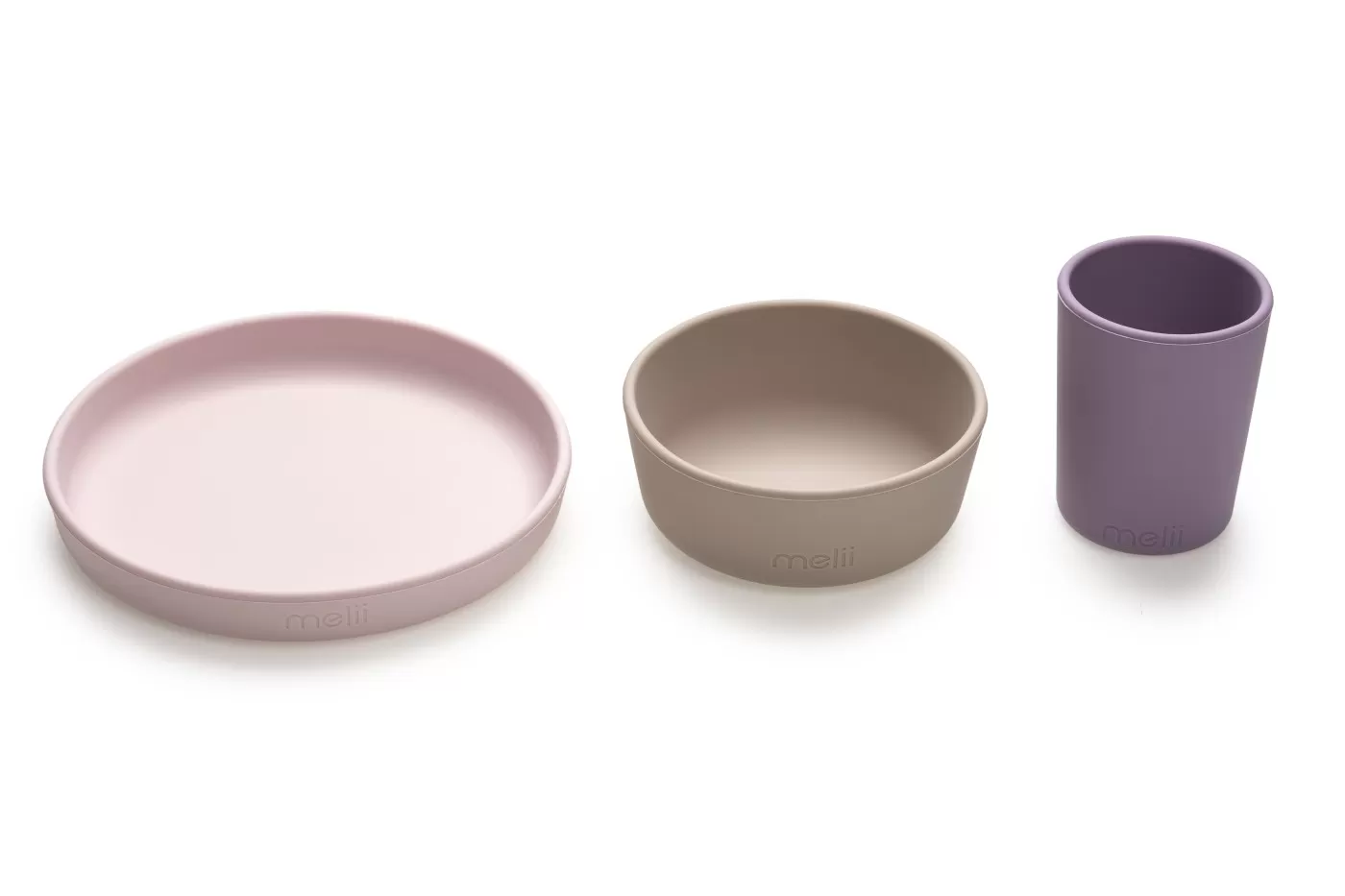 Set 3 recipiente silicon hrana bebe, melii, purple&pink&grey, varsta de la 6 luni la 6 ani [4]