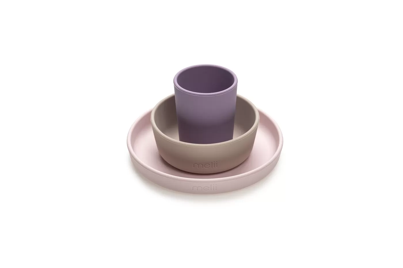 Set 3 recipiente silicon hrana bebe, melii, purple&pink&grey, varsta de la 6 luni la 6 ani [3]