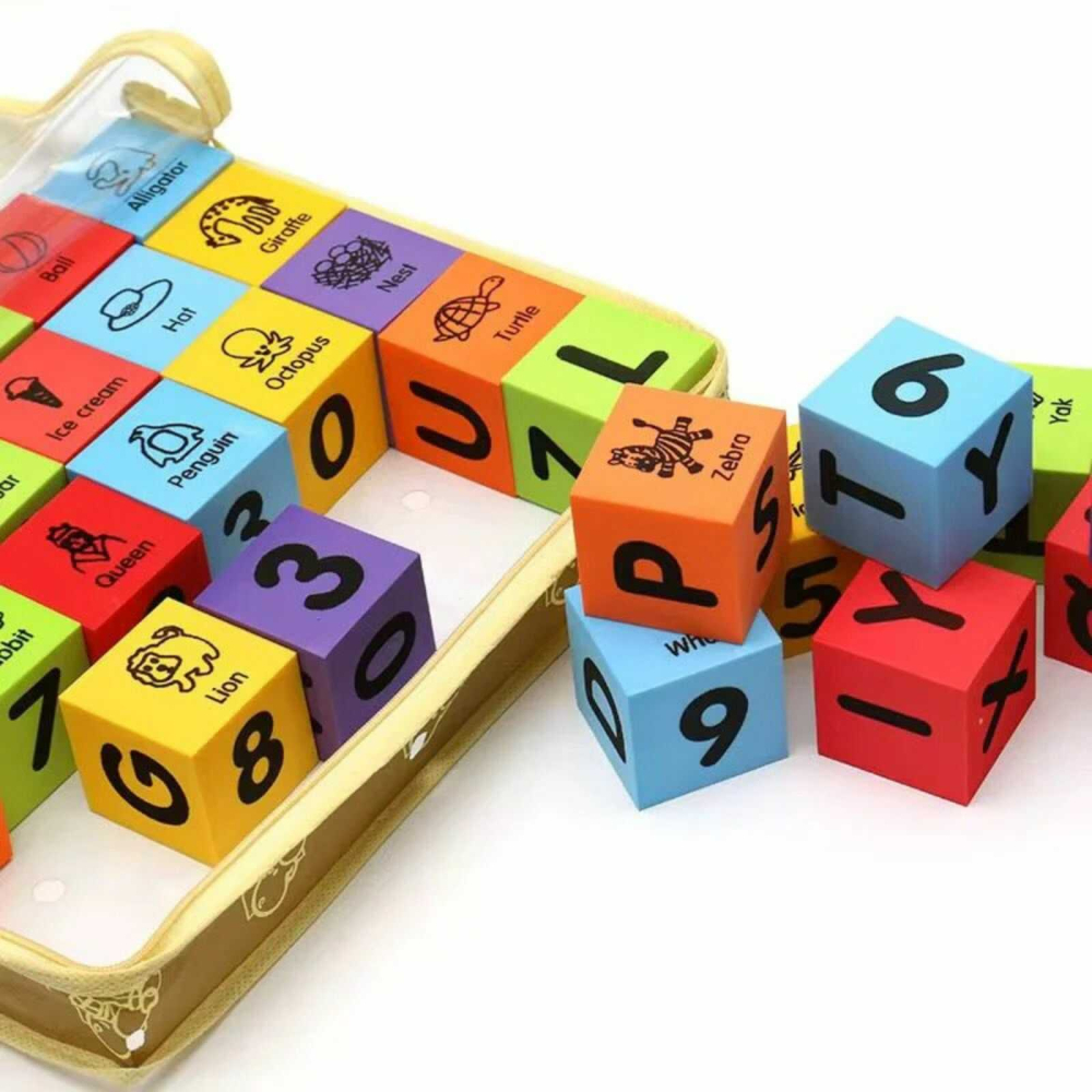 Set 30 cuburi educationale din spuma cu litere, cifre si animale. Moi, sigure si ideale pentru invatare prin joaca. [5]