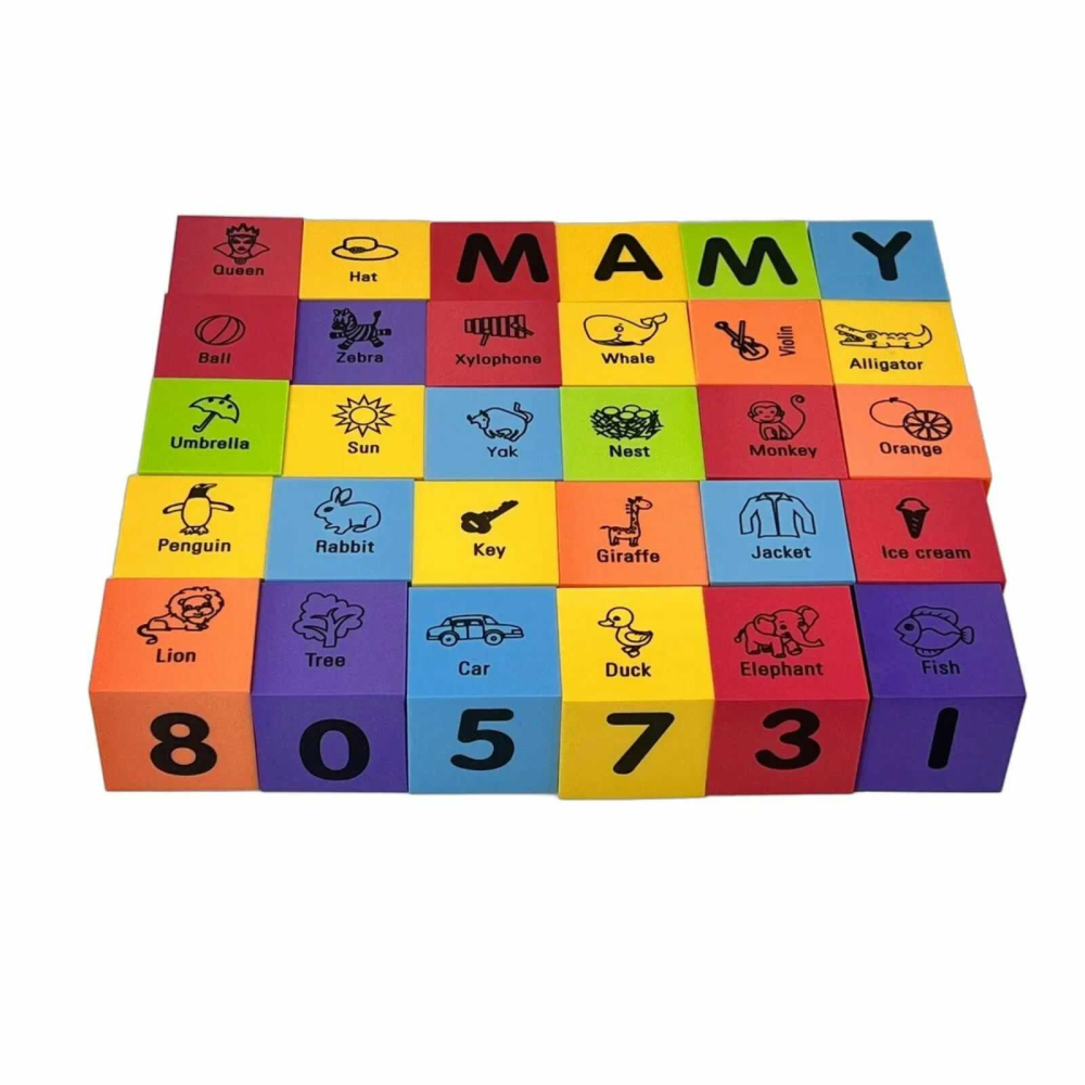 Set 30 cuburi educationale din spuma cu litere, cifre si animale. Moi, sigure si ideale pentru invatare prin joaca. [8]