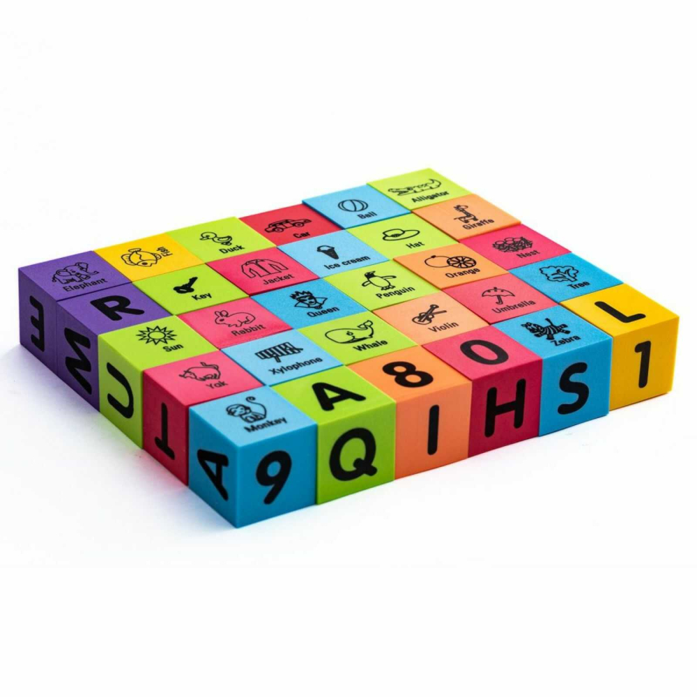Set 30 cuburi educationale din spuma cu litere, cifre si animale. Moi, sigure si ideale pentru invatare prin joaca. [6]