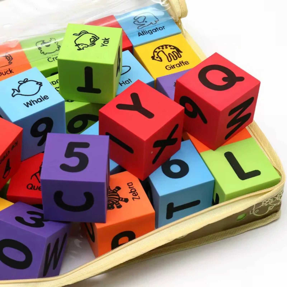 Set 30 cuburi educationale din spuma cu litere, cifre si animale. Moi, sigure si ideale pentru invatare prin joaca. [4]