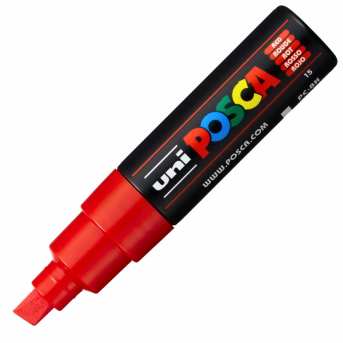 Set 4 Carioci POSCA cu Varf Tesit, Marker 8 MM, PC-8K [8]
