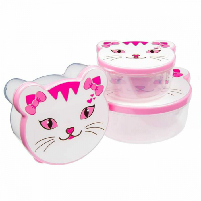 Set 4 Caserole Mancare Copii, Forma Pisici - Micostore.ro [1]