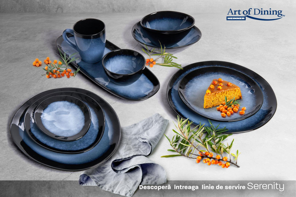Set 4 farfuri intinse ceramica 28 cm, serenity, art of dining by heinner [7]