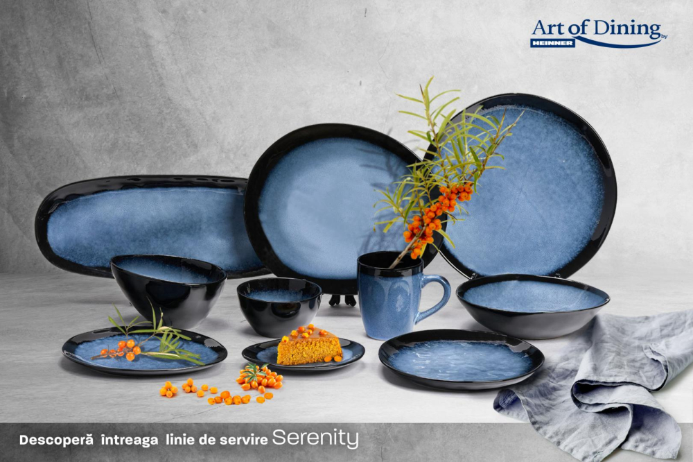 Set 4 farfuri intinse ceramica 28 cm, serenity, art of dining by heinner [9]