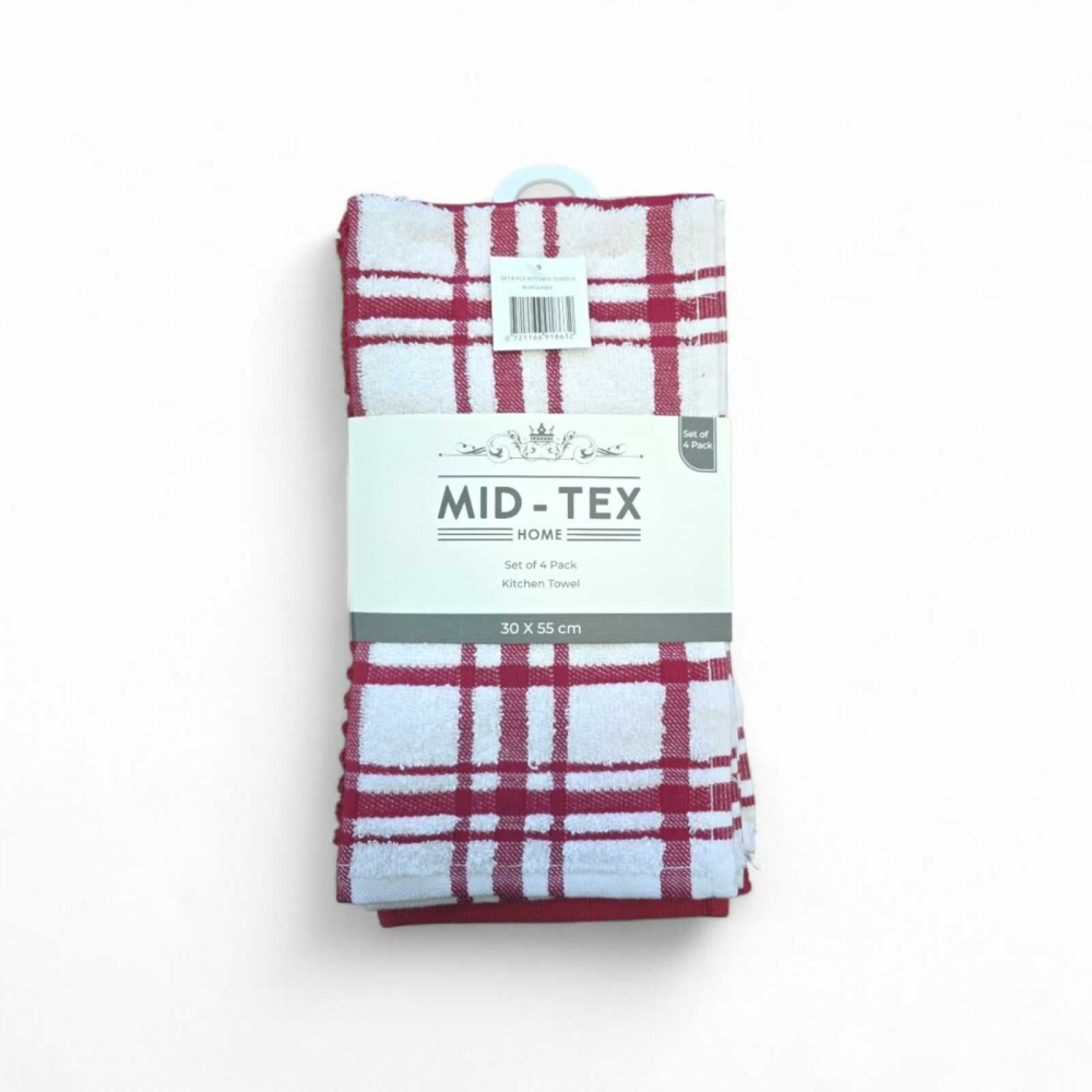 Set 4 Prosoape Bucatarie Bumbac 30x55 cm Wine, Absorbante, OEKO TEX [5]