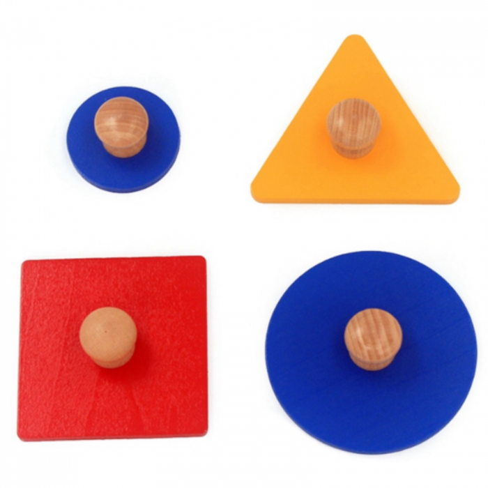 Set 4 buc puzzle incastru din lemn Montessori cu forme geometrice. [3]