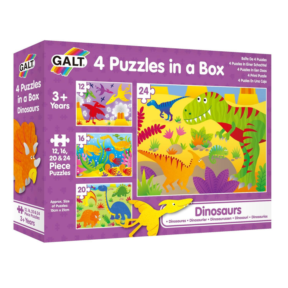 Set 4 puzzle-uri Dinozauri (12, 16, 20, 24 piese) [3]