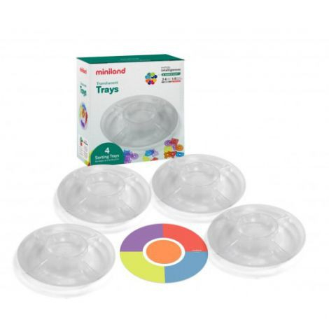 Set 4 tavite compartimentate translucide pentru sortare [1]