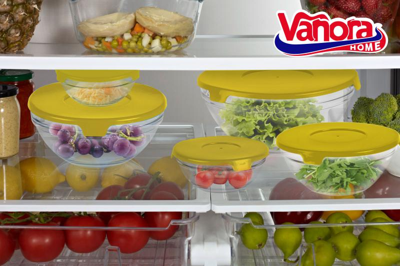 Set 5 boluri de sticla cu capac, galben, vanora home [2]