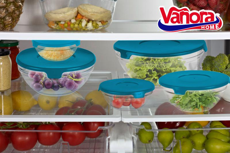 Set 5 boluri de sticla cu capac,vanora home(12 bucati in bax-cate 4 buc/culoare rosu, galben si albastru) [4]